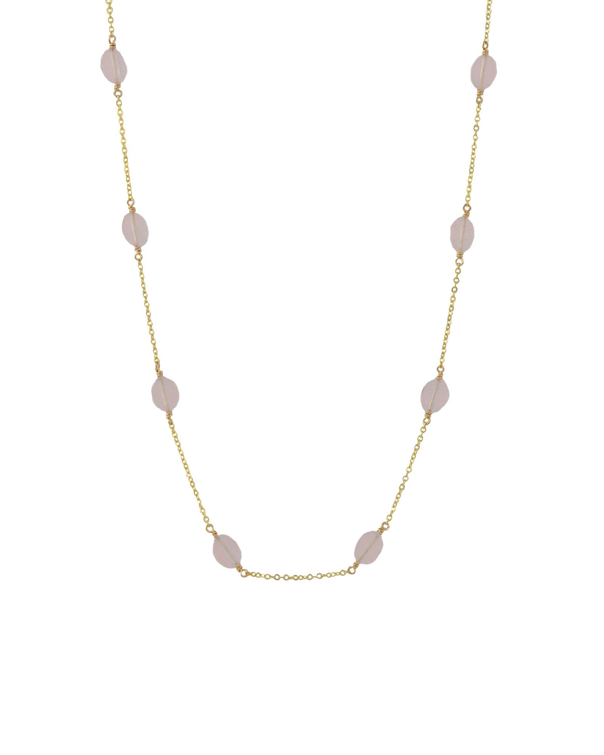 12 Station Oval Stone Necklace