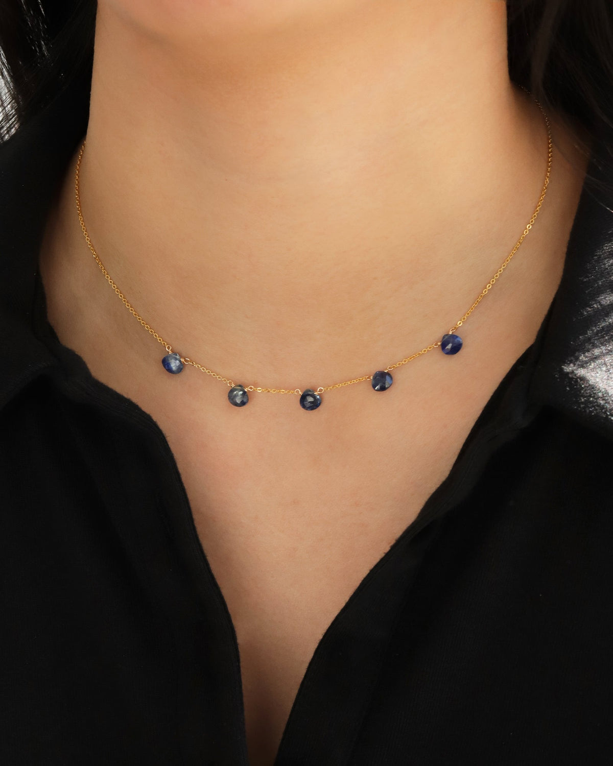 Five Stone Drop Necklace