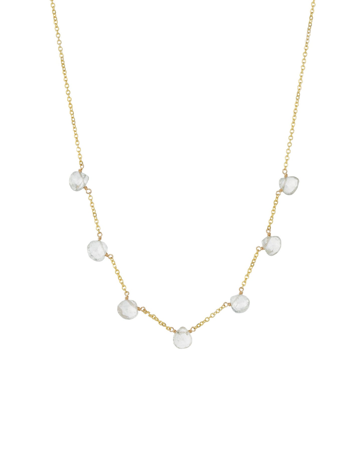 Seven Heart Stone Drop Necklace