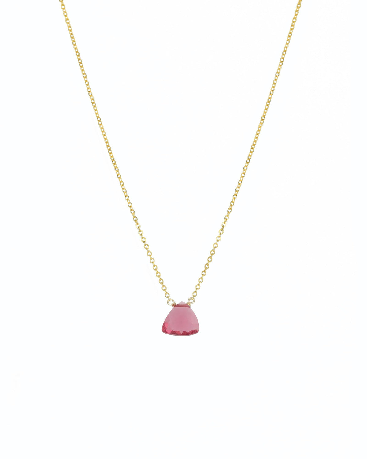 Pink Quartz Trillion Cable Chain Necklace | 8mm