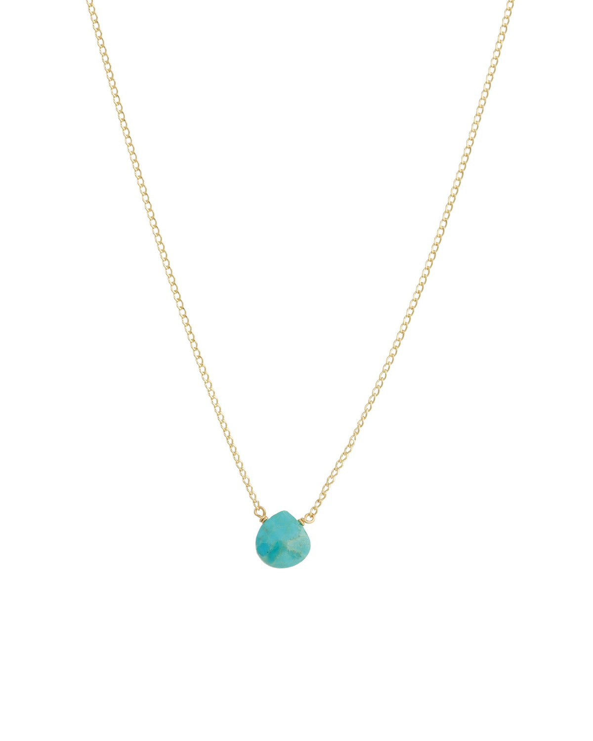Turquoise Heart Curb Chain Necklace | 8mm