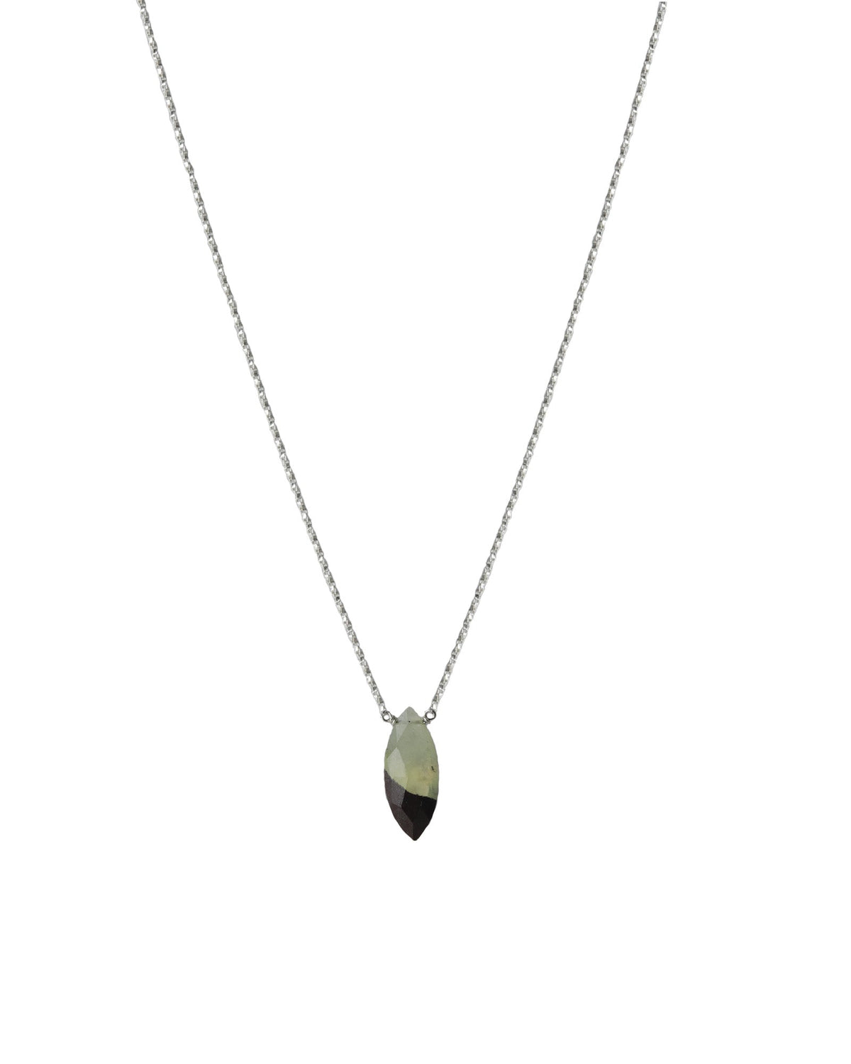 Prehnite Marquise Box Chain Necklace | 10mm