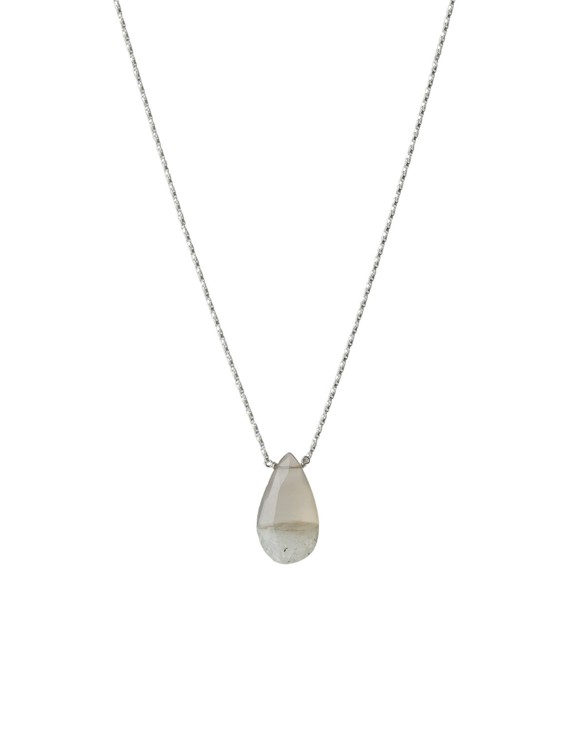 Champagne Agate Pear Box Chain Necklace | 14mm