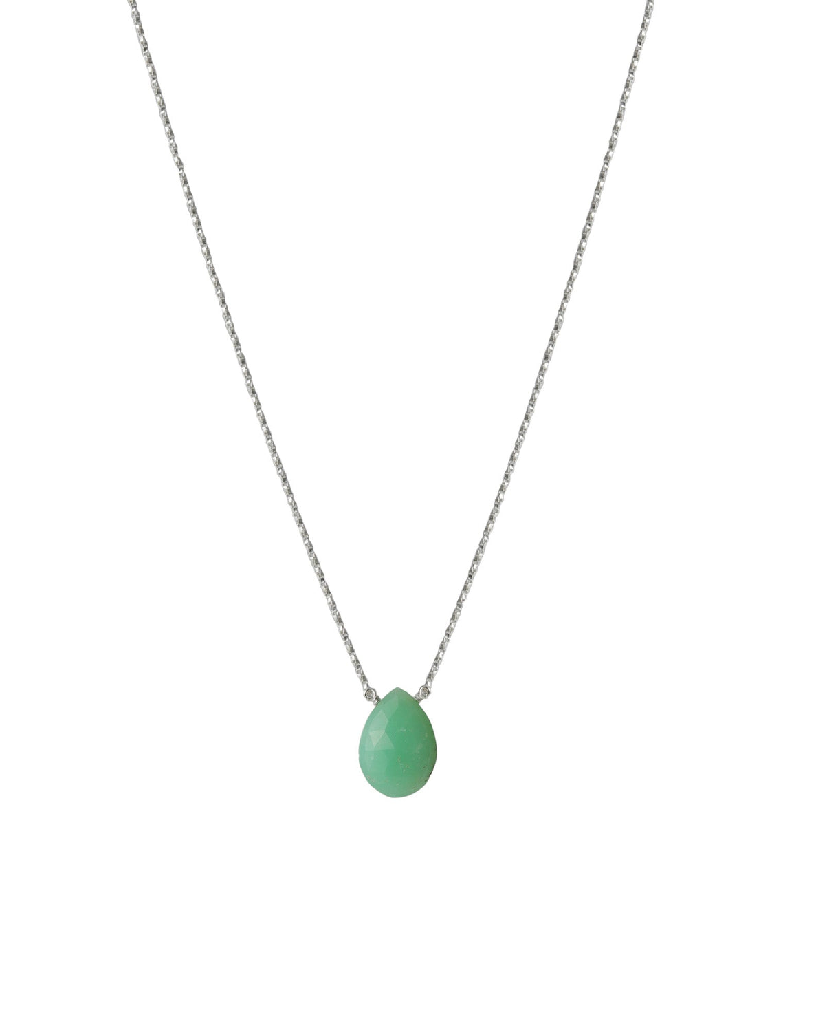 Chrysoprase Pear Box Chain Necklace  | 8mm