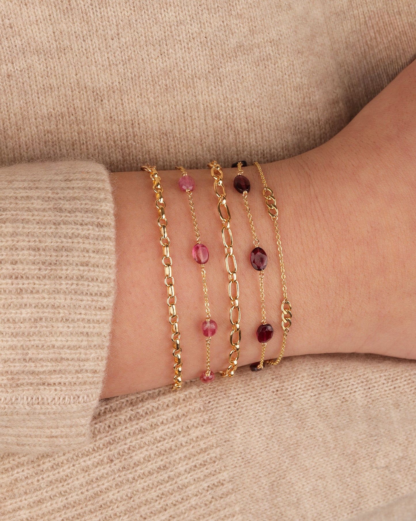 Oval Stone Station Bracelet