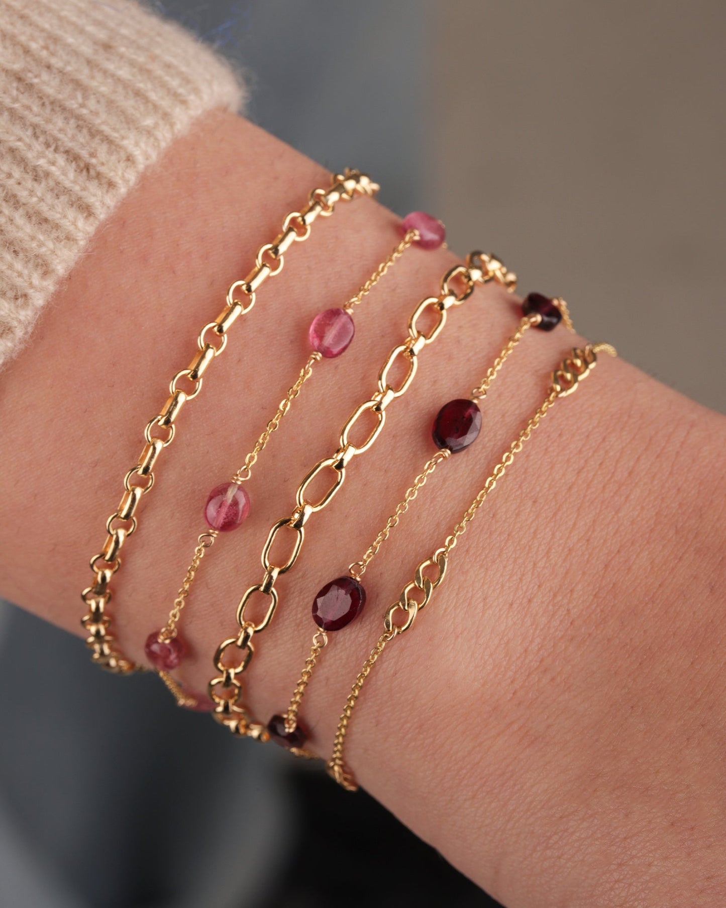 Oval Stone Station Bracelet