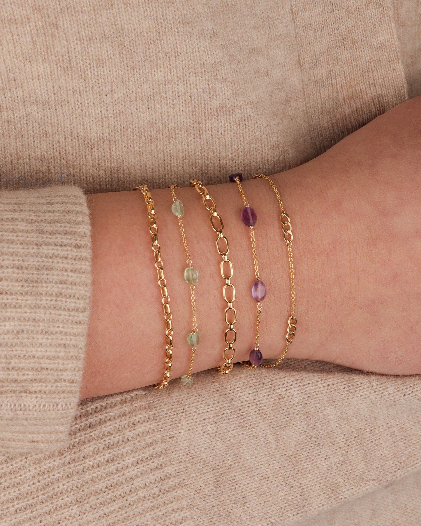 Oval Stone Station Bracelet