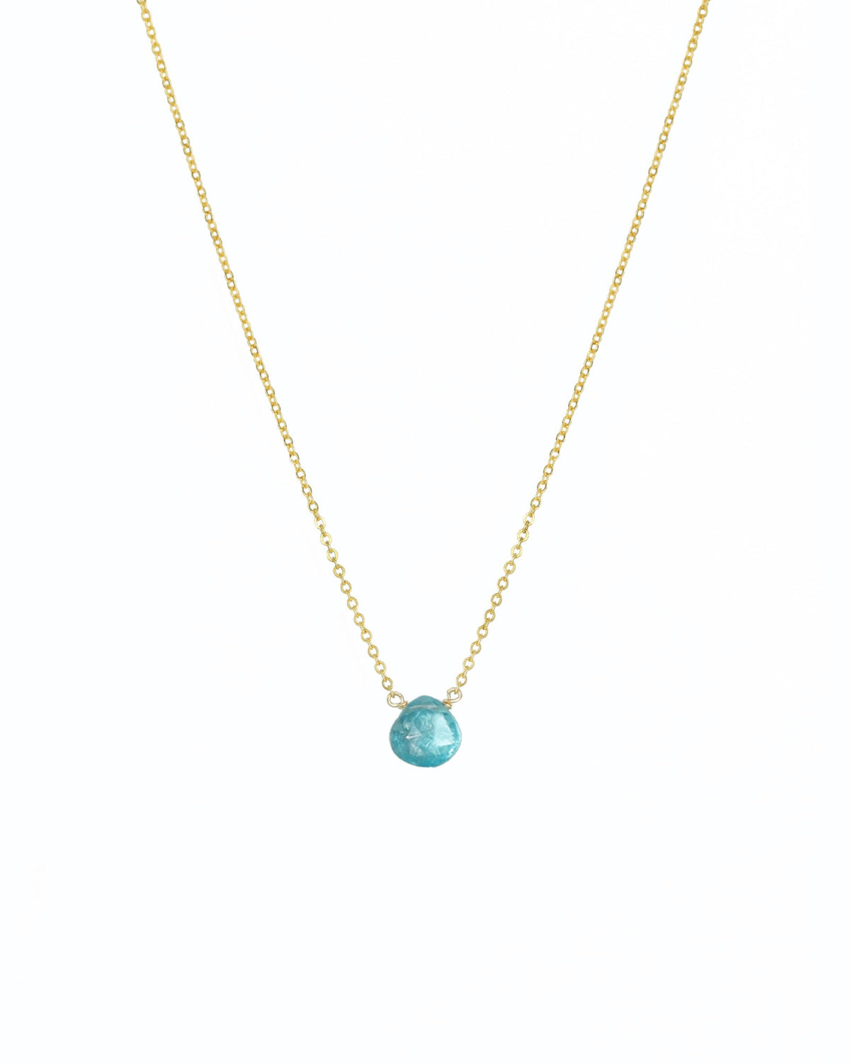 Apatite Heart Cable Chain Necklace | 8mm