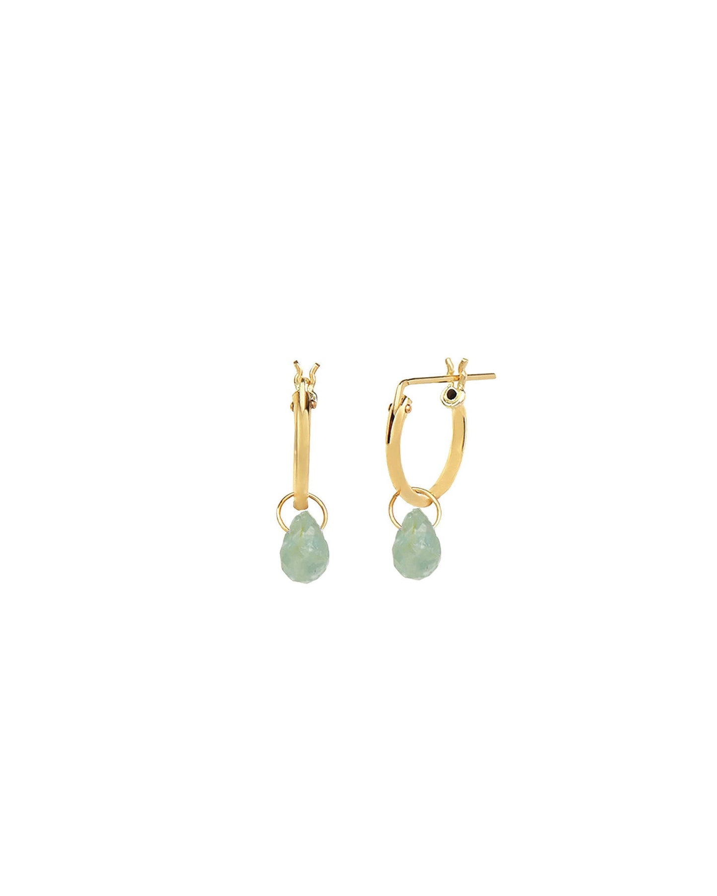 Aquamarine Teardrop Floating Drop Huggies | 10mm