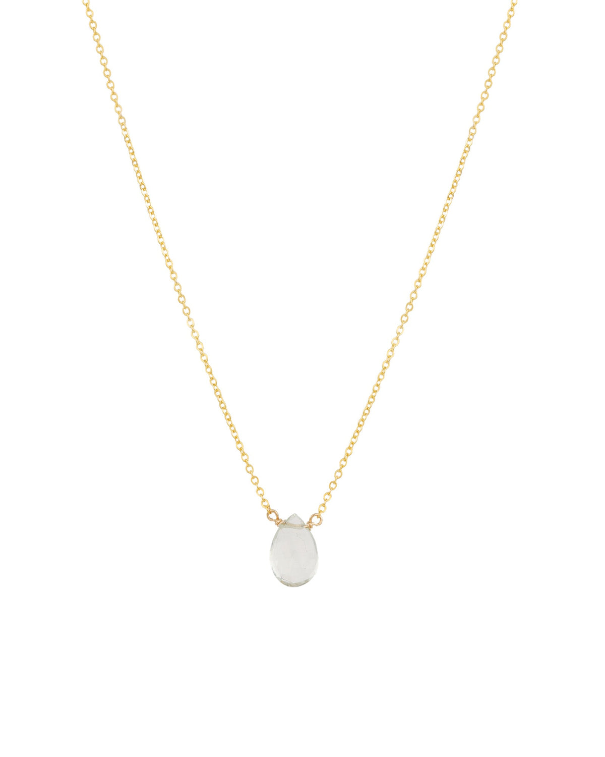 Chalcedony Pear Cable Chain Necklace | 10mm