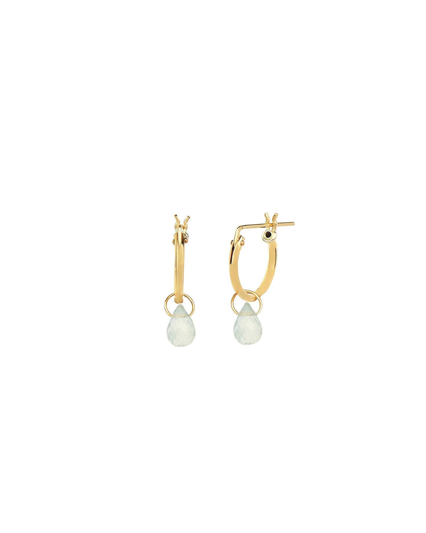 Sky Blue Topaz Teardrop Floating Drop Huggies | 12mm