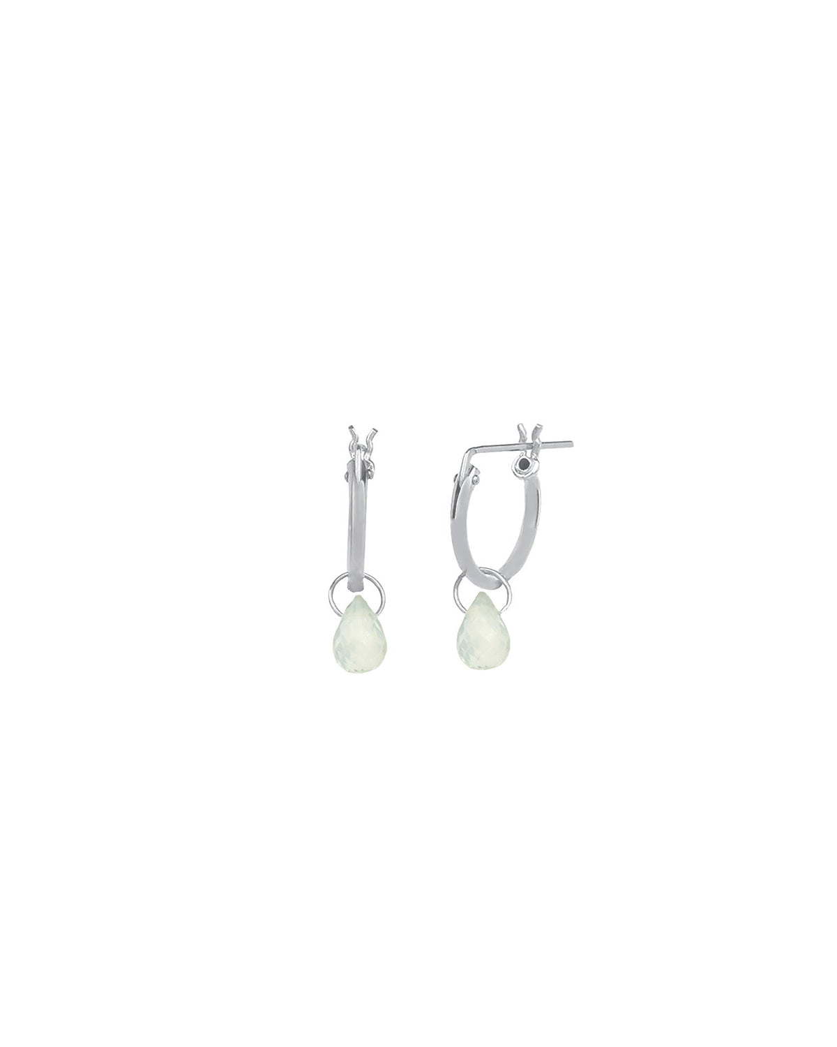Sky Blue Topaz Teardrop Floating Drop Huggies | 12mm
