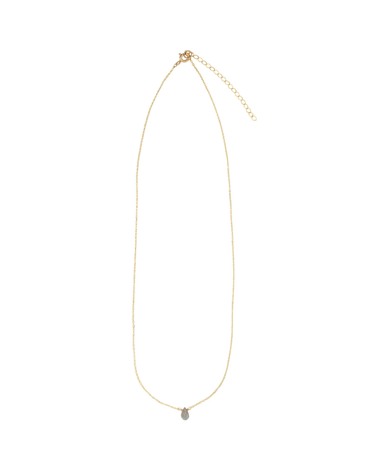Labradorite Briolette Cable Chain Necklace | 8mm