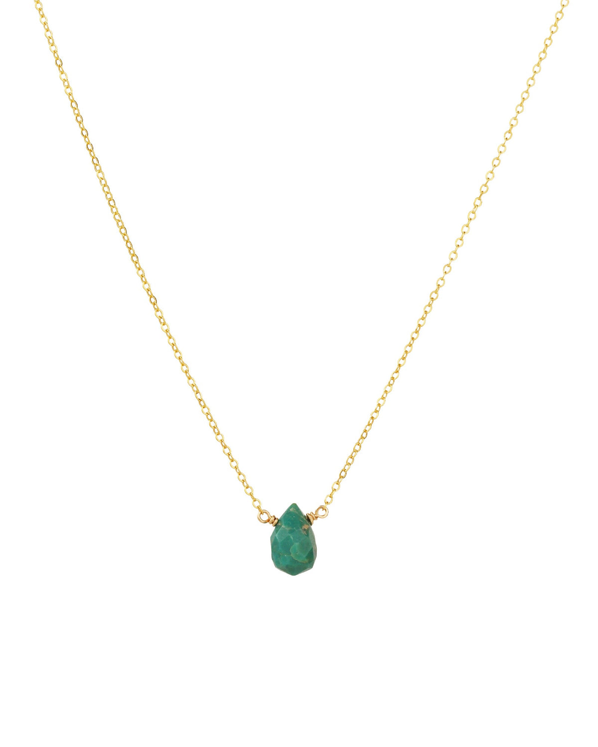 Turquoise Briolette Cable Chain Necklace | 8mm