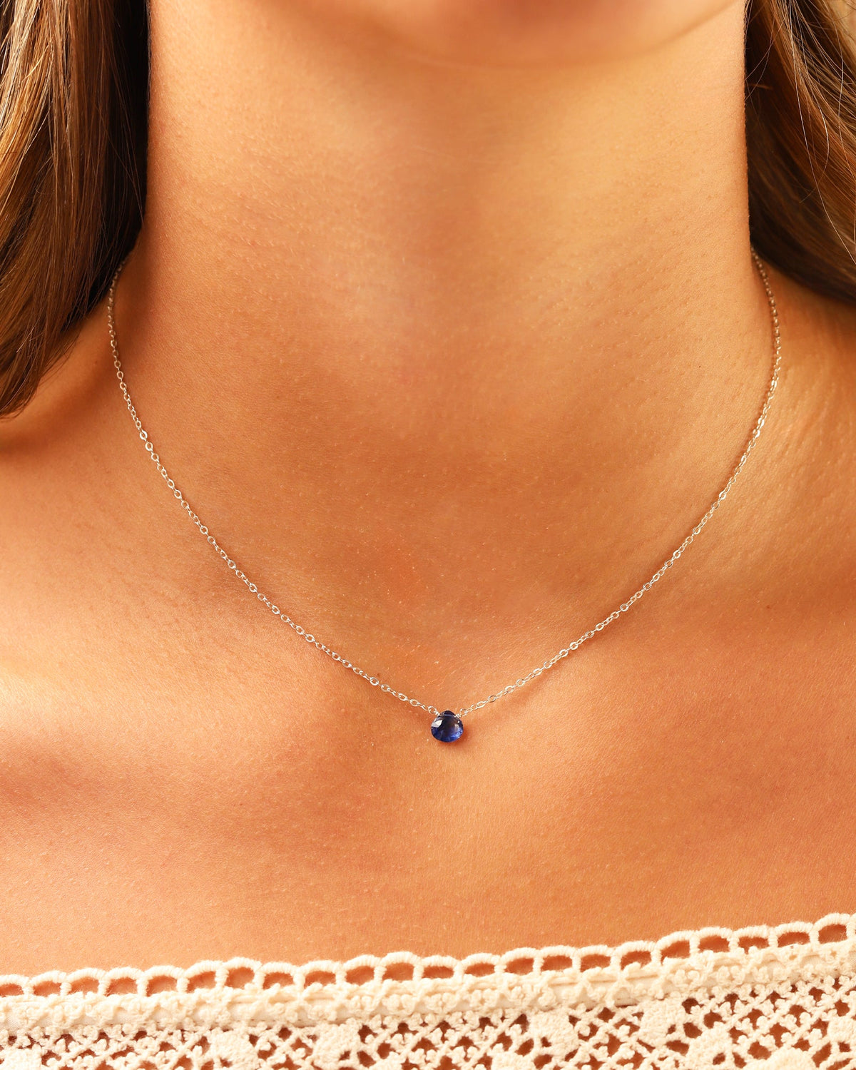 Blue Kyanite Heart Cable Chain Necklace | 6mm