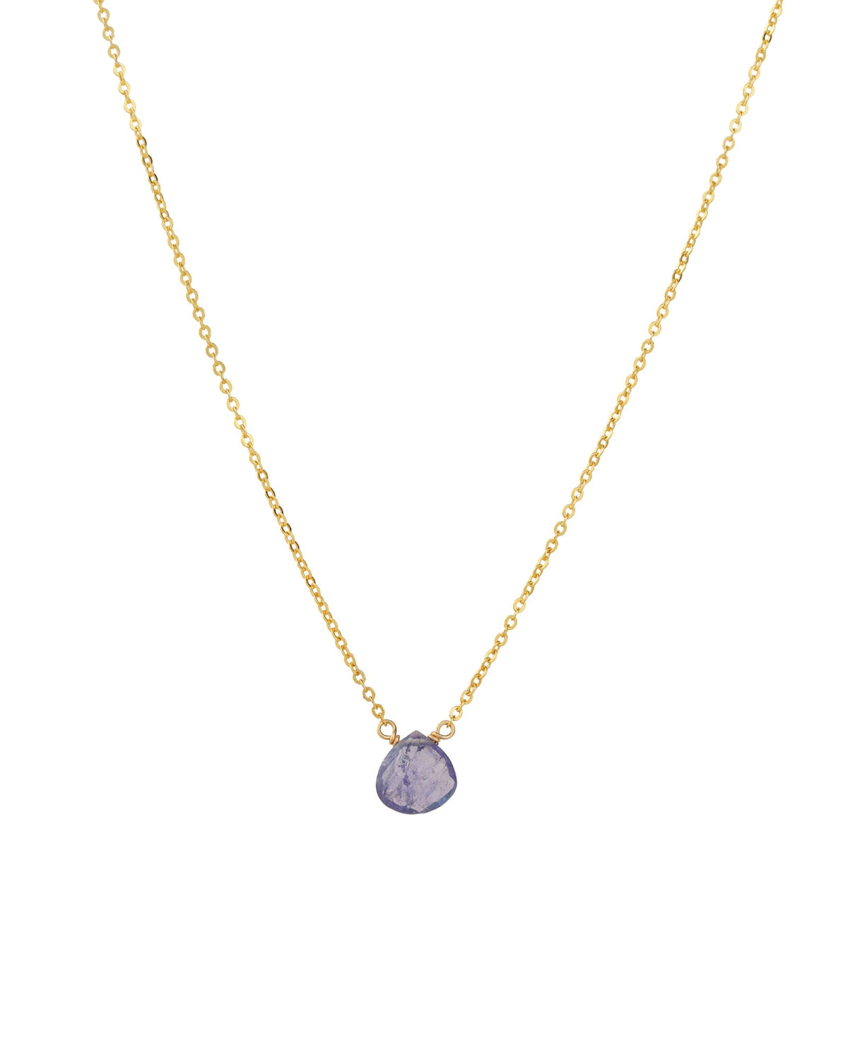Tanzanite Heart Cable Chain Necklace | 8mm
