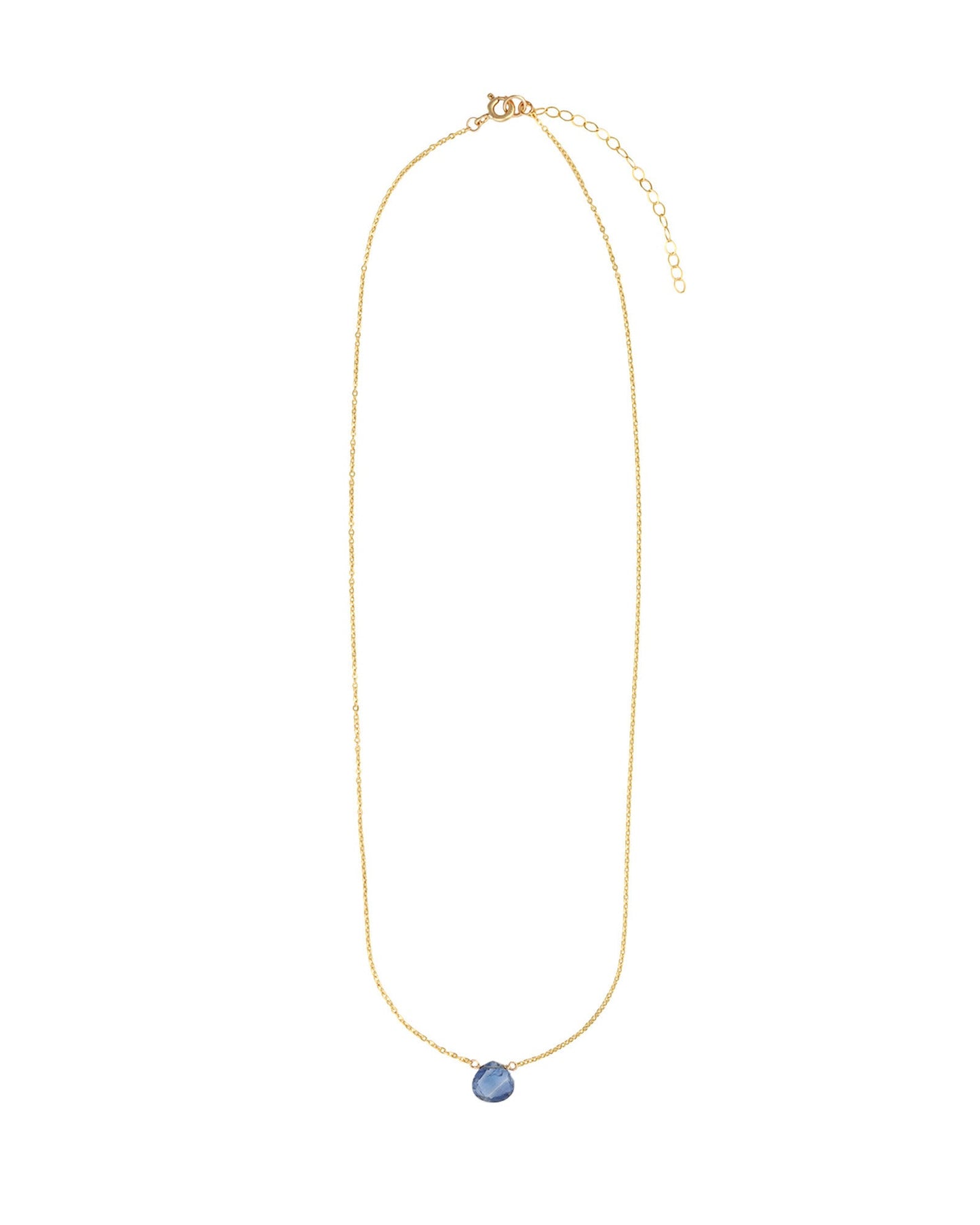 Blue Kyanite Heart Cable Chain Necklace | 10mm