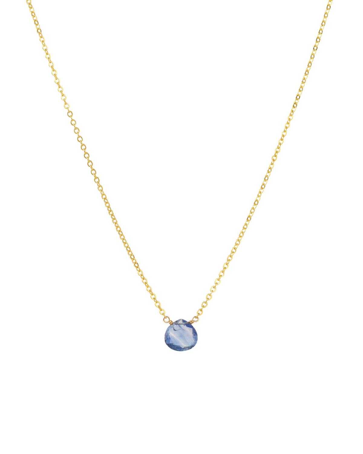 Blue Kyanite Heart Cable Chain Necklace | 10mm
