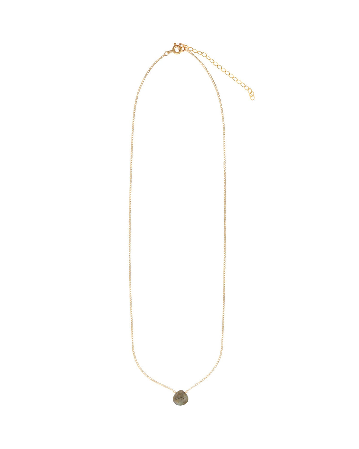 Labradorite Heart Curb Chain Necklace | 8mm