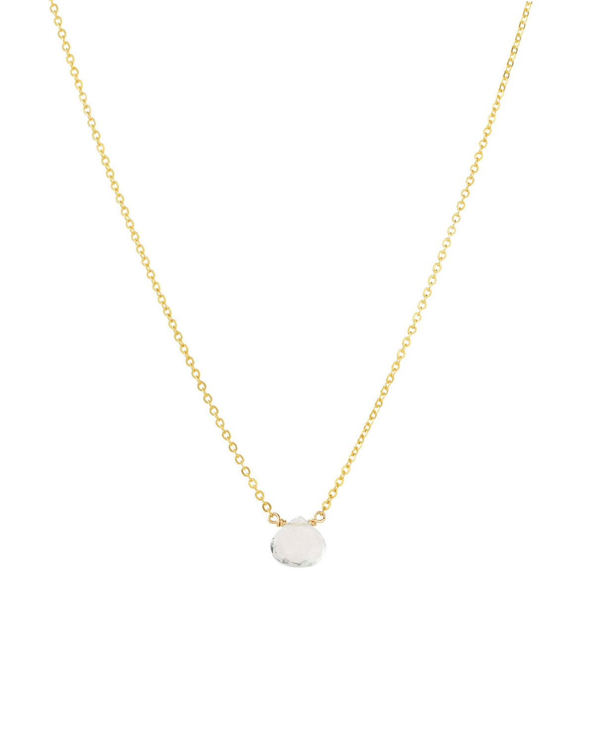Sky Blue Topaz Heart Cable Chain Necklace | 8mm
