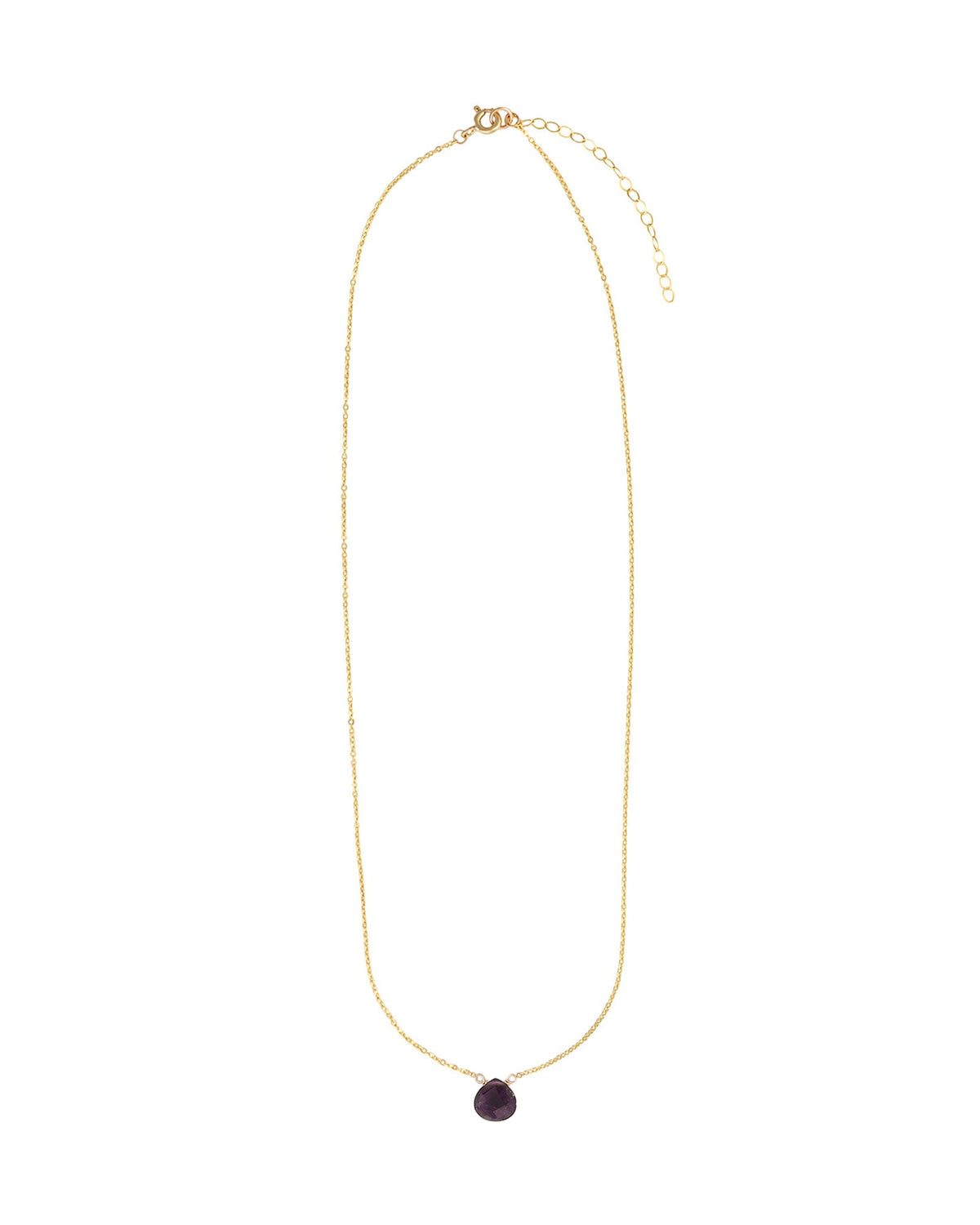 Amethyst Heart Cable Chain Necklace | 8mm