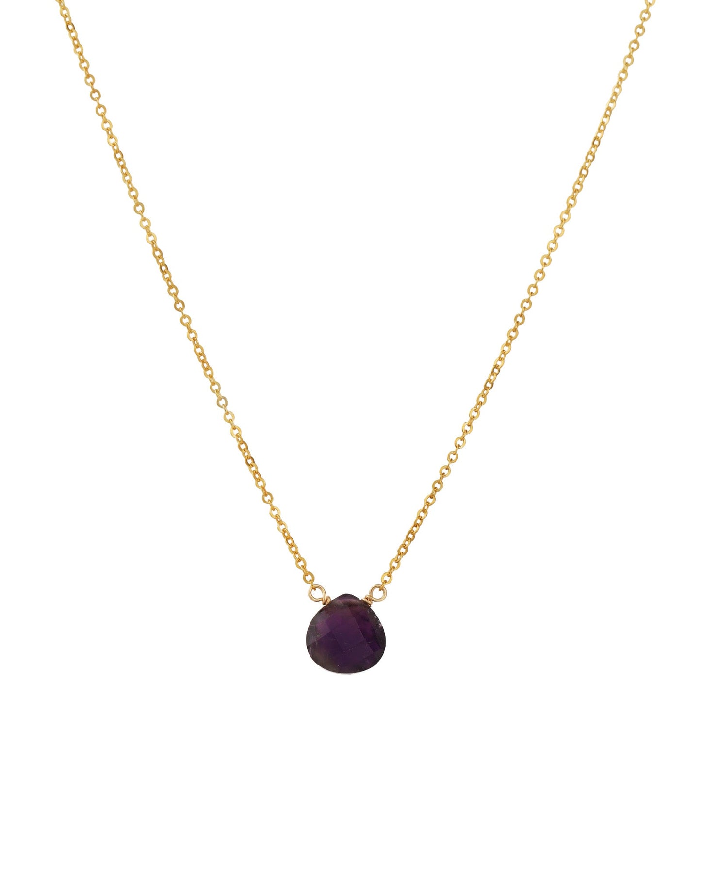 Amethyst Heart Cable Chain Necklace | 8mm