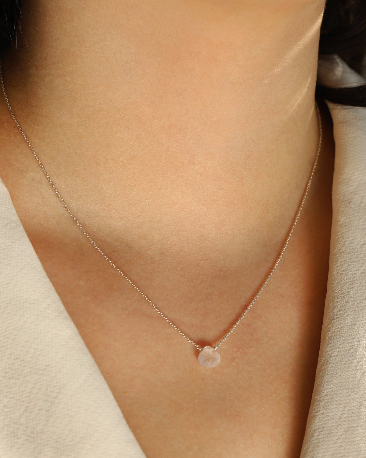 Kunzite Heart Cable Chain Necklace | 10mm