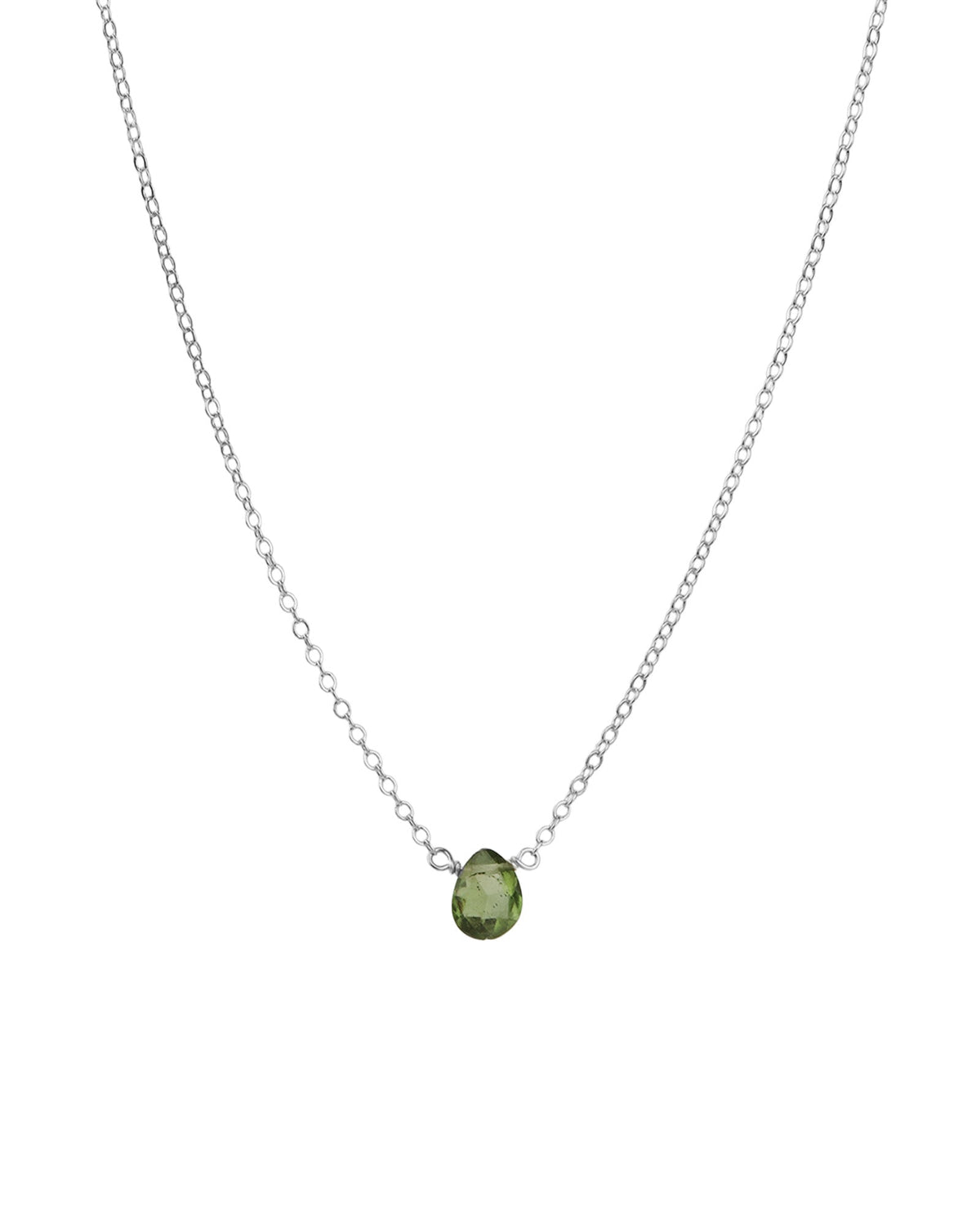 Green Apatite Pear Cable Chain Necklace | 6mm
