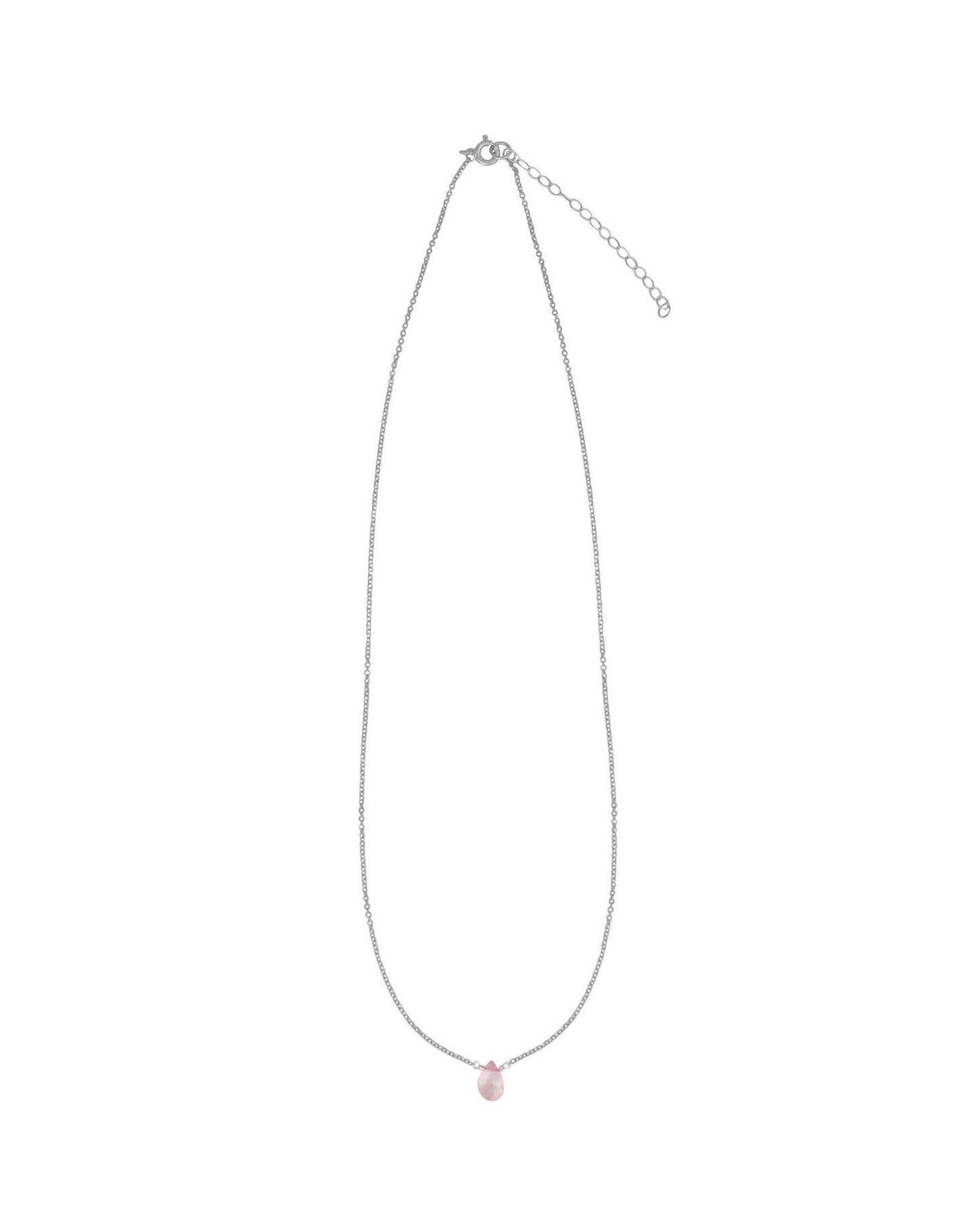 Pink Topaz Pear Cable Chain Necklace | 6mm