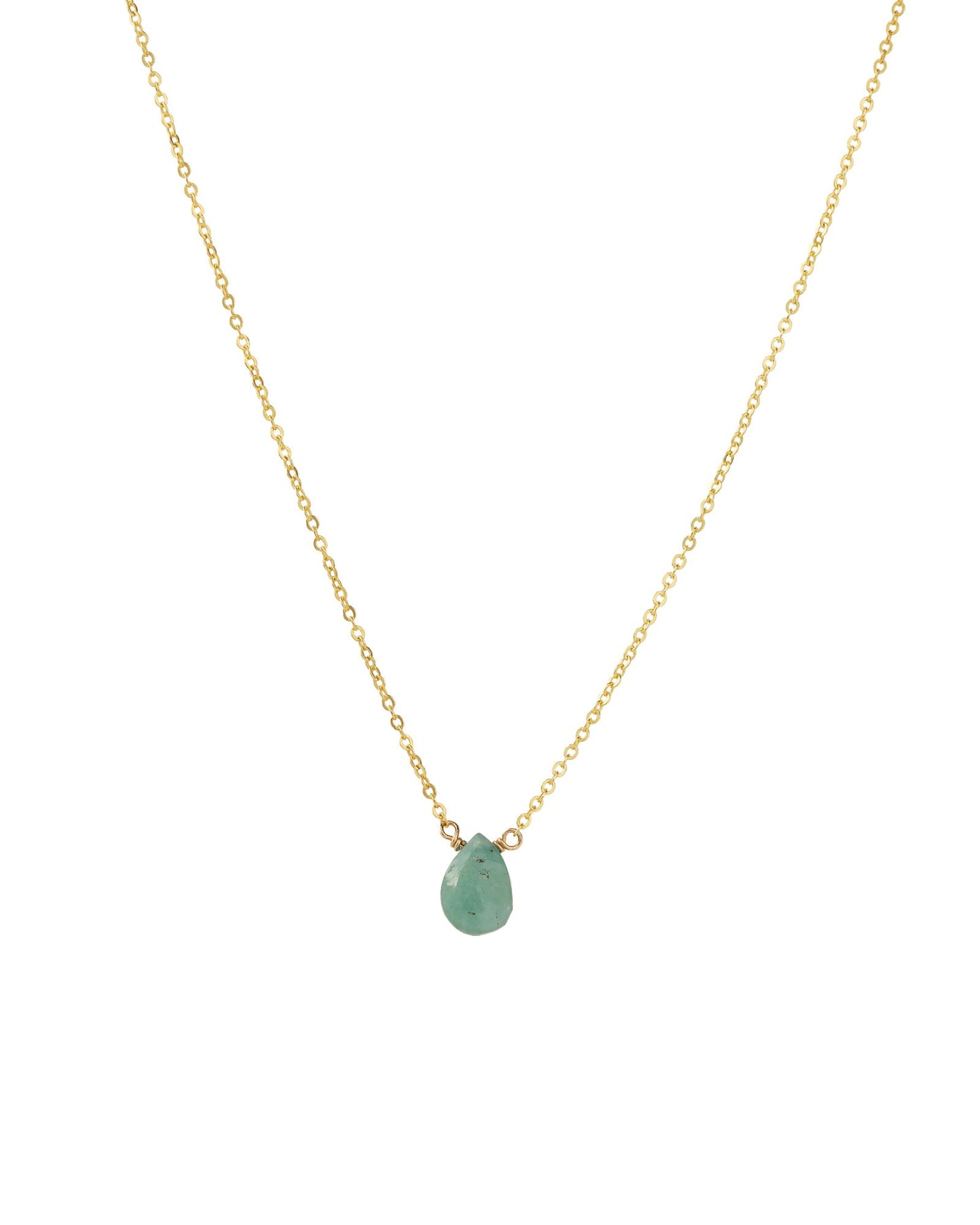 Blue Grandidierite Pear Cable Chain Necklace | 6mm