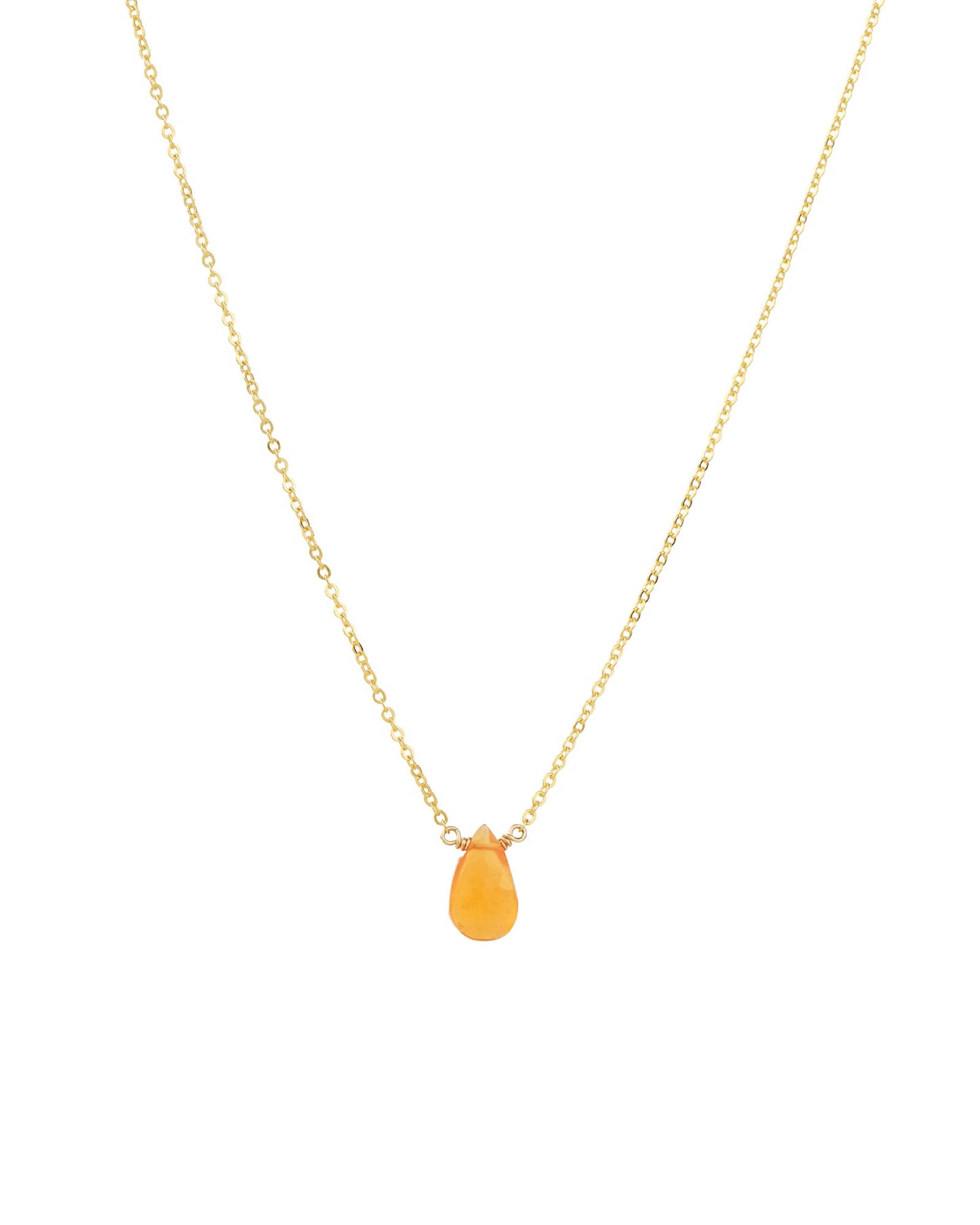 Carnelian Pear Cable Chain Necklace | 6mm