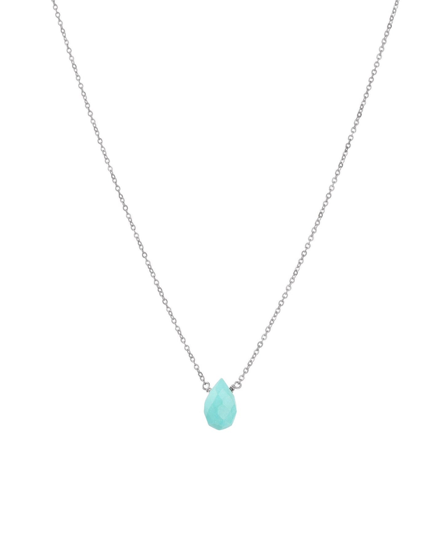 Turquoise Pear Cable Chain Necklace | 6mm