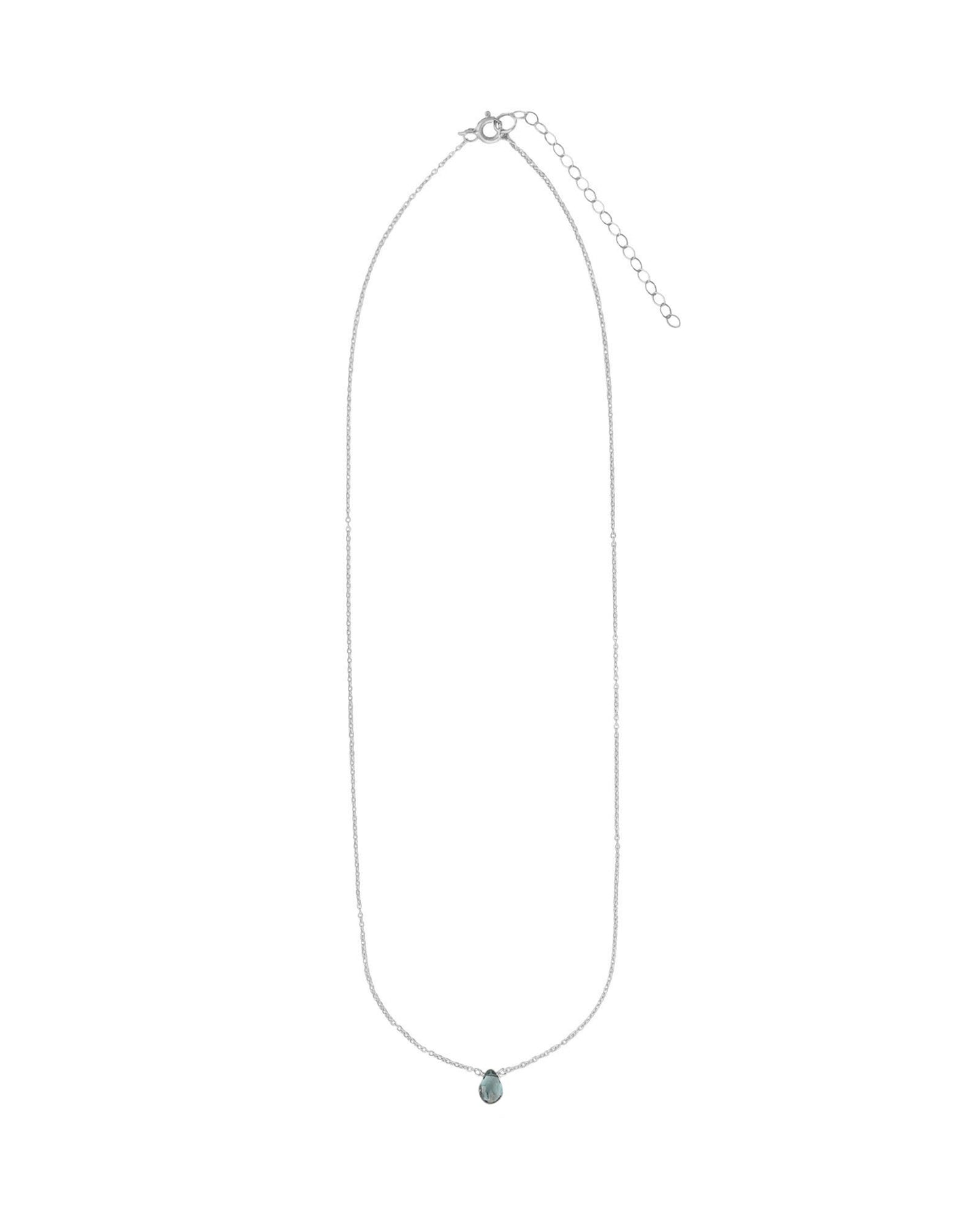 London Blue Topaz Pear Cable Chain Necklace | 6mm