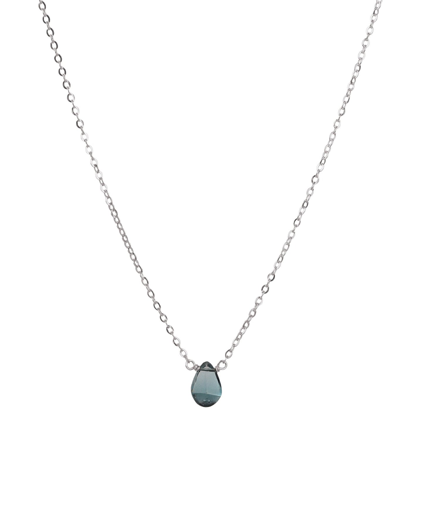 London Blue Topaz Pear Cable Chain Necklace | 6mm