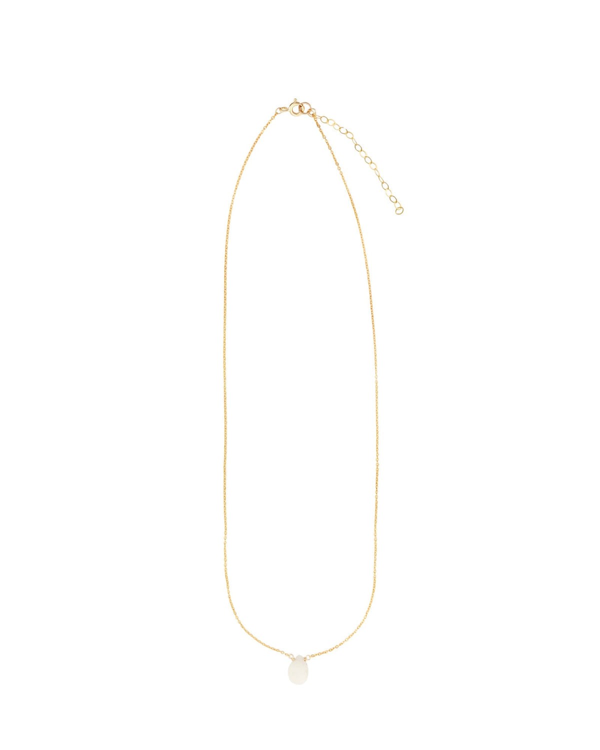 White Topaz Pear Cable Chain Necklace | 8mm