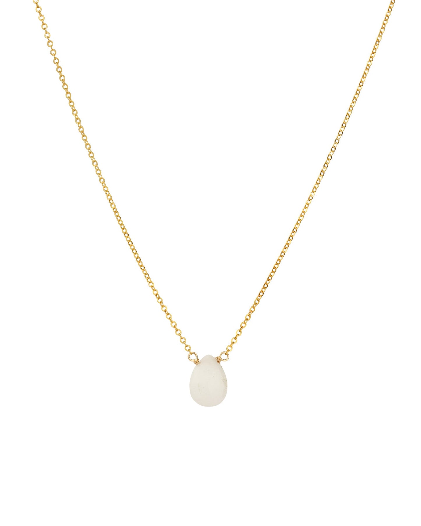 White Topaz Pear Cable Chain Necklace | 8mm