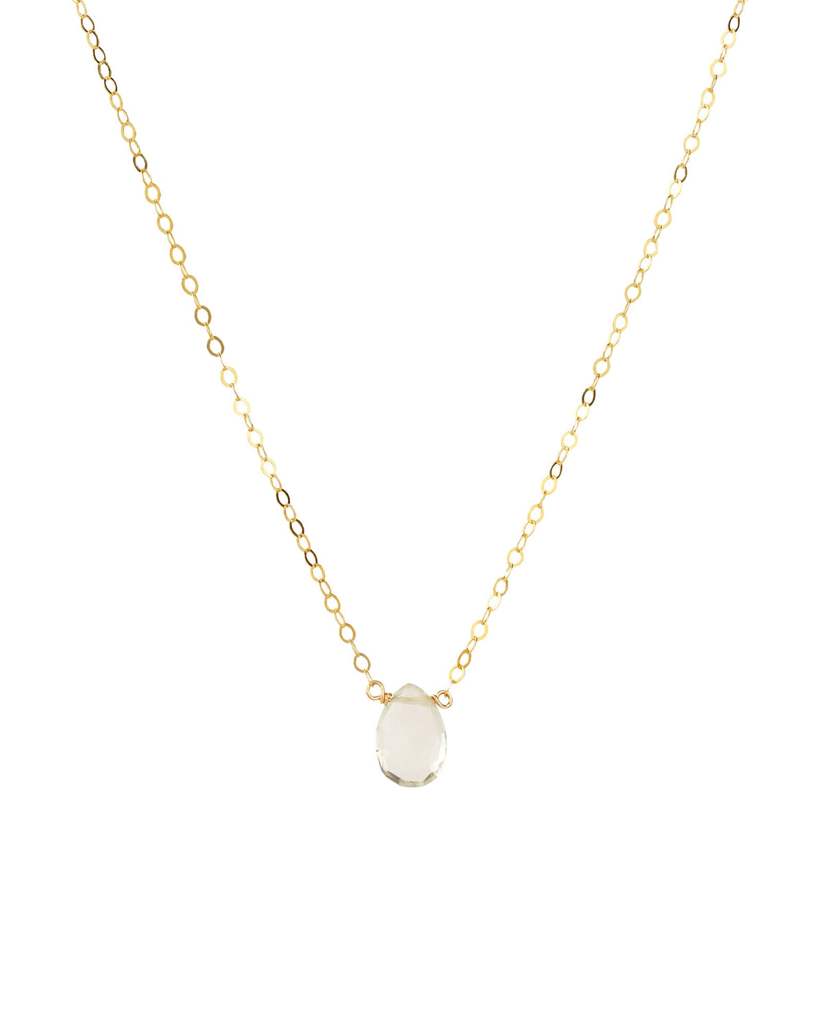 Prasiolite Pear Cable Chain Necklace | 8mm