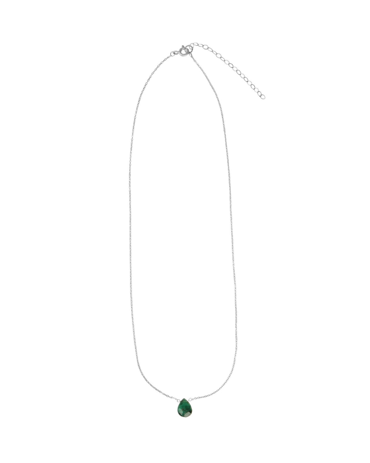Green Apatite Pear Cable Chain Necklace | 8mm