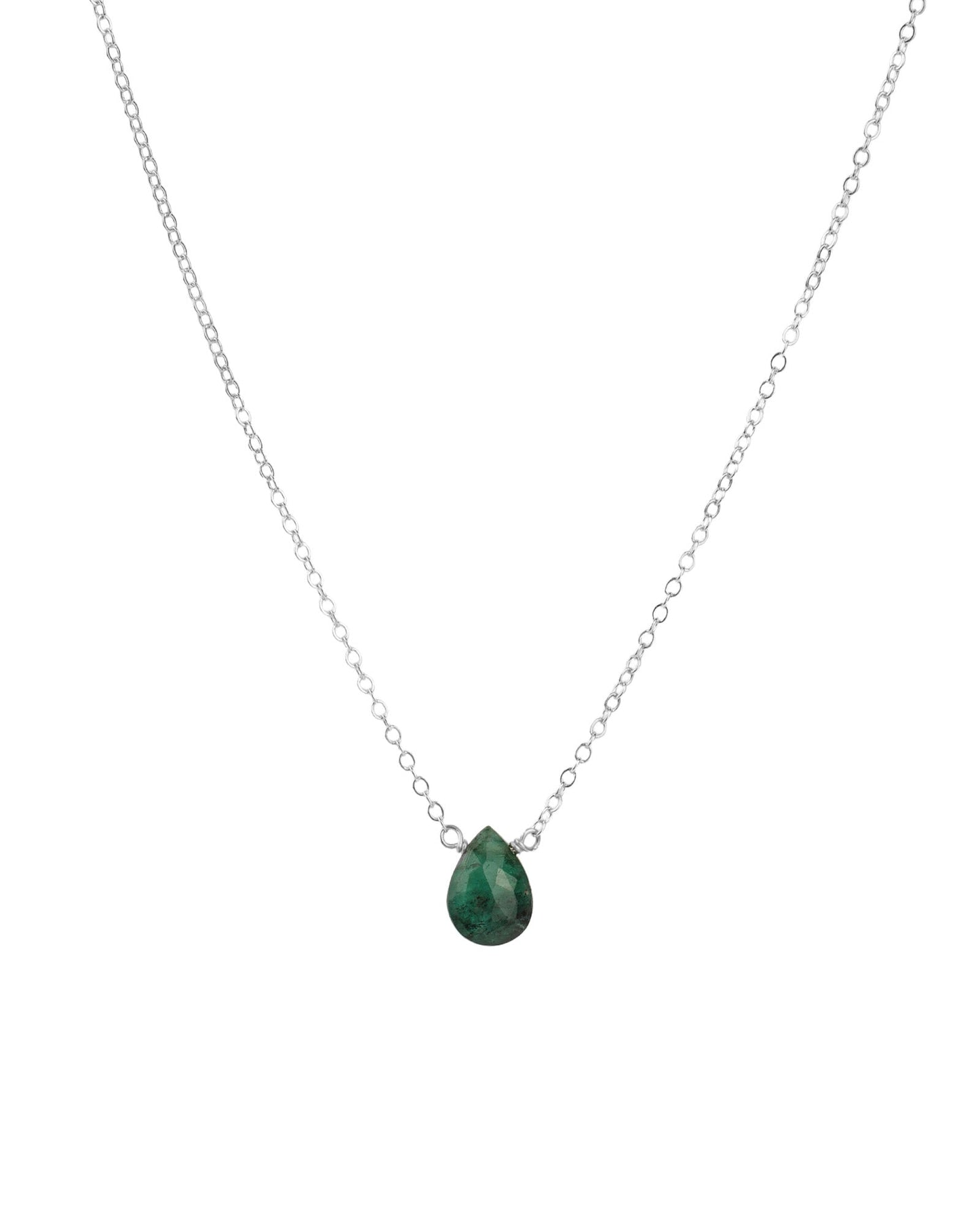 Green Apatite Pear Cable Chain Necklace | 8mm