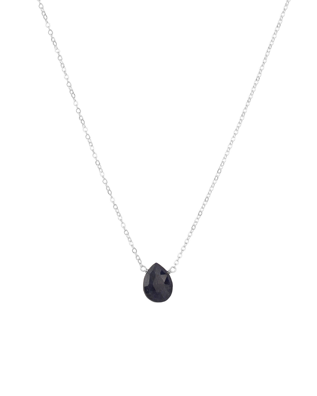 Blue Sapphire Pear Cable Chain Necklace | 8mm