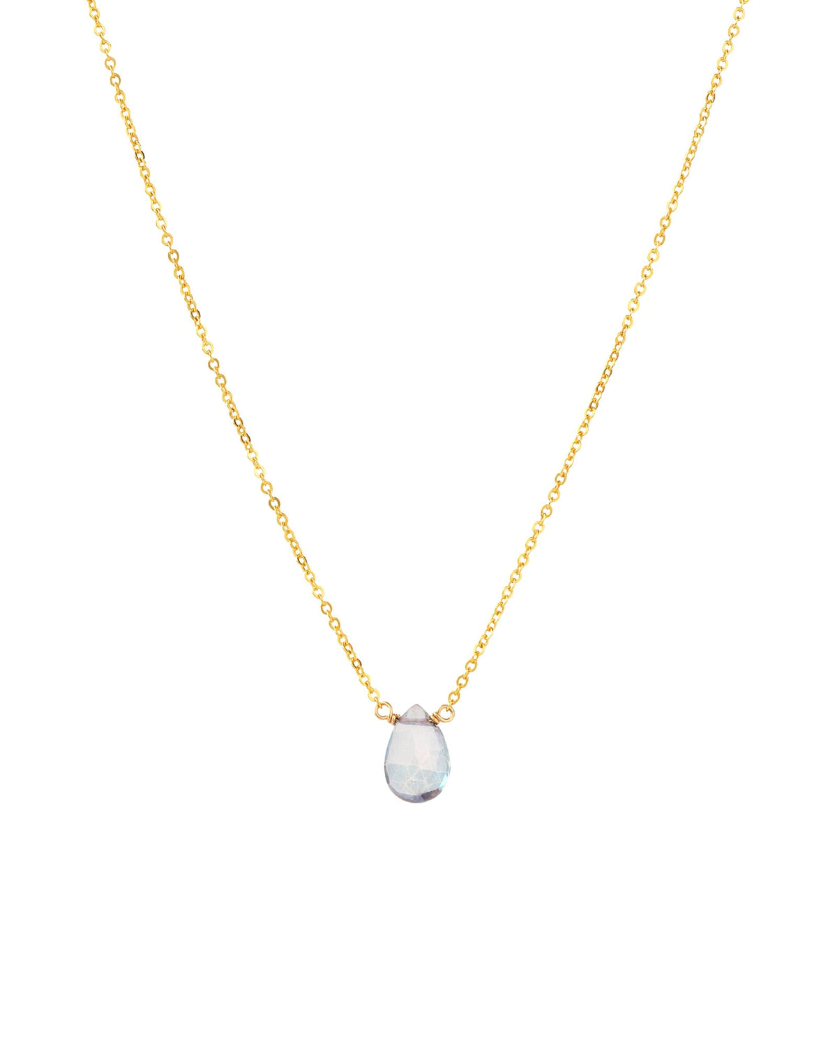 Mystic Blue Topaz Pear Cable Chain Necklace | 8mm