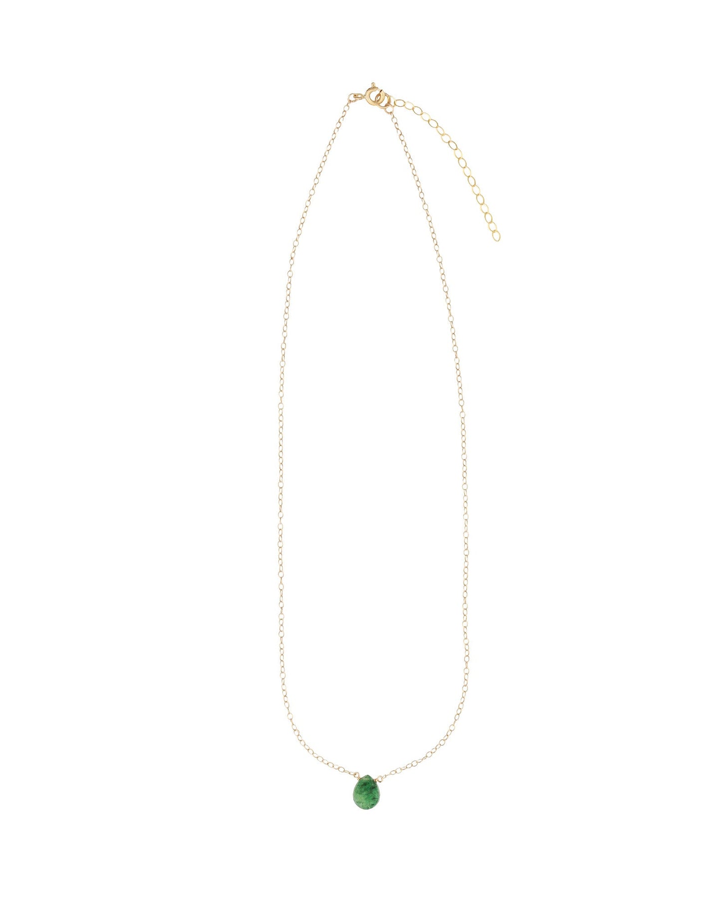 Green Quartz Pear Cable Chain Necklace | 8mm