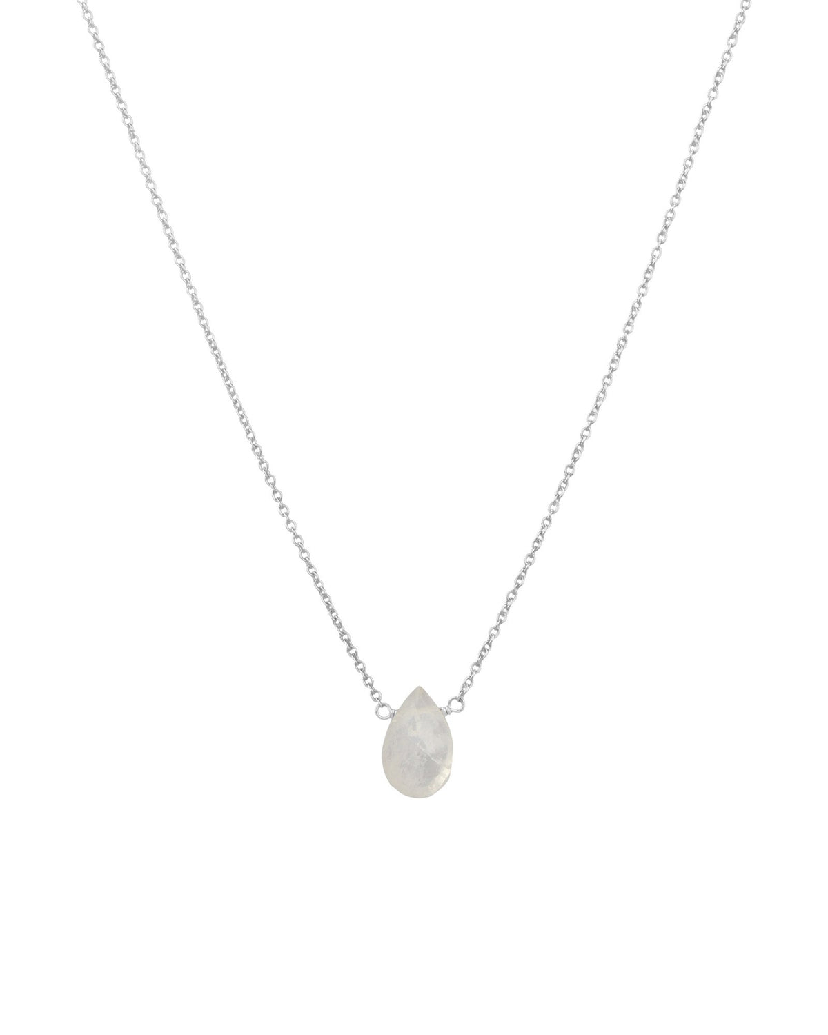 Rainbow Moonstone Pear Cable Chain Necklace | 8mm