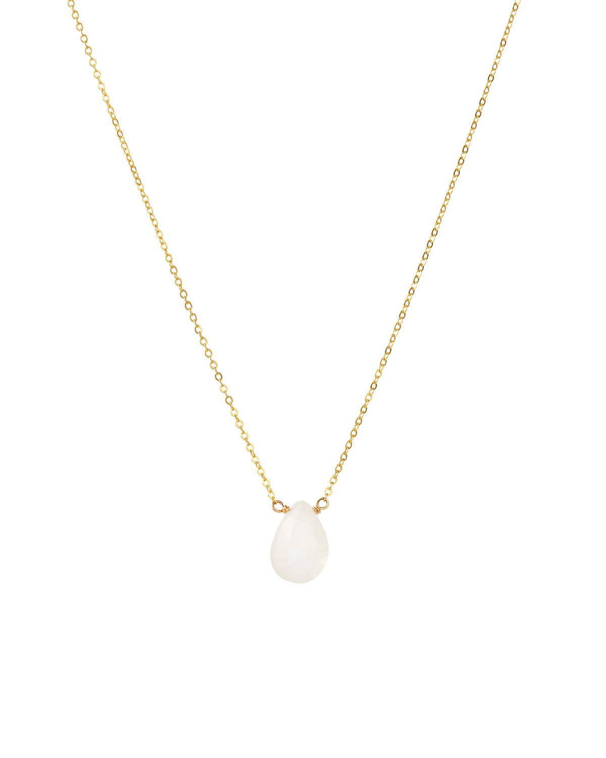 Rainbow Moonstone Pear Cable Chain Necklace | 8mm