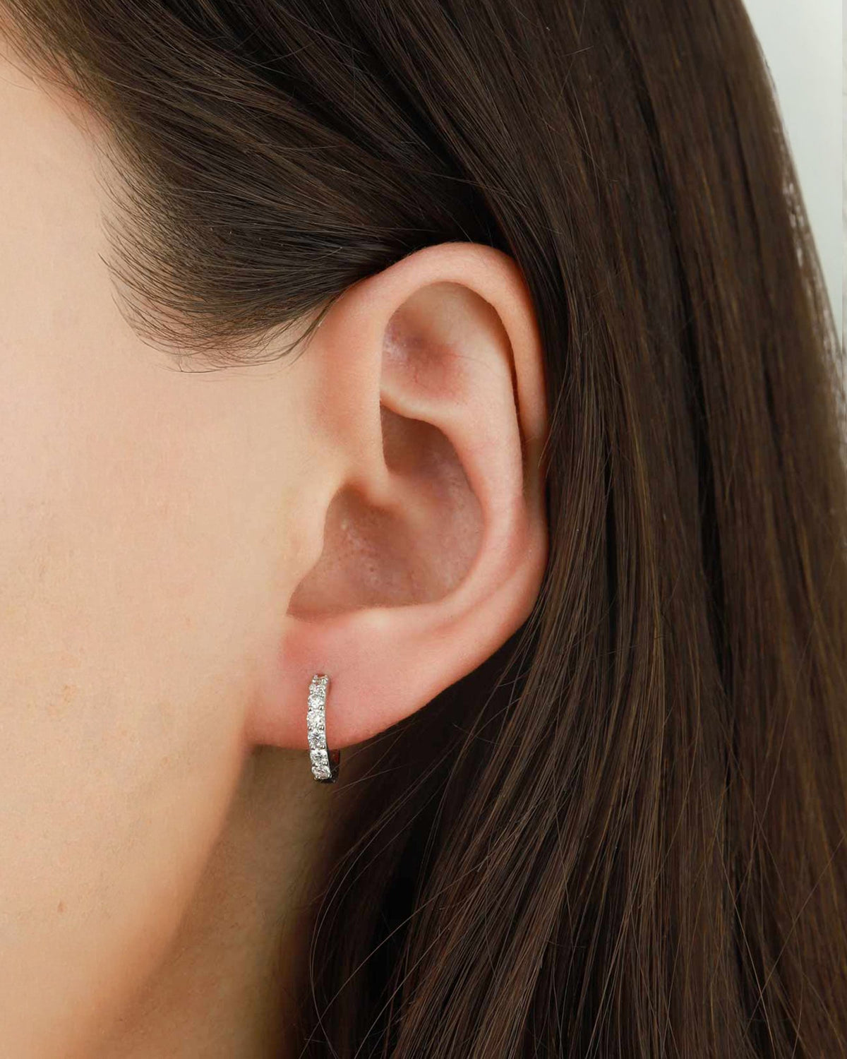Pavé Diamond Huggies | 12mm