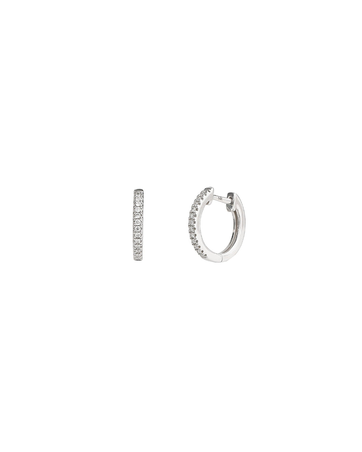 Pavé Diamond Huggies | 12mm