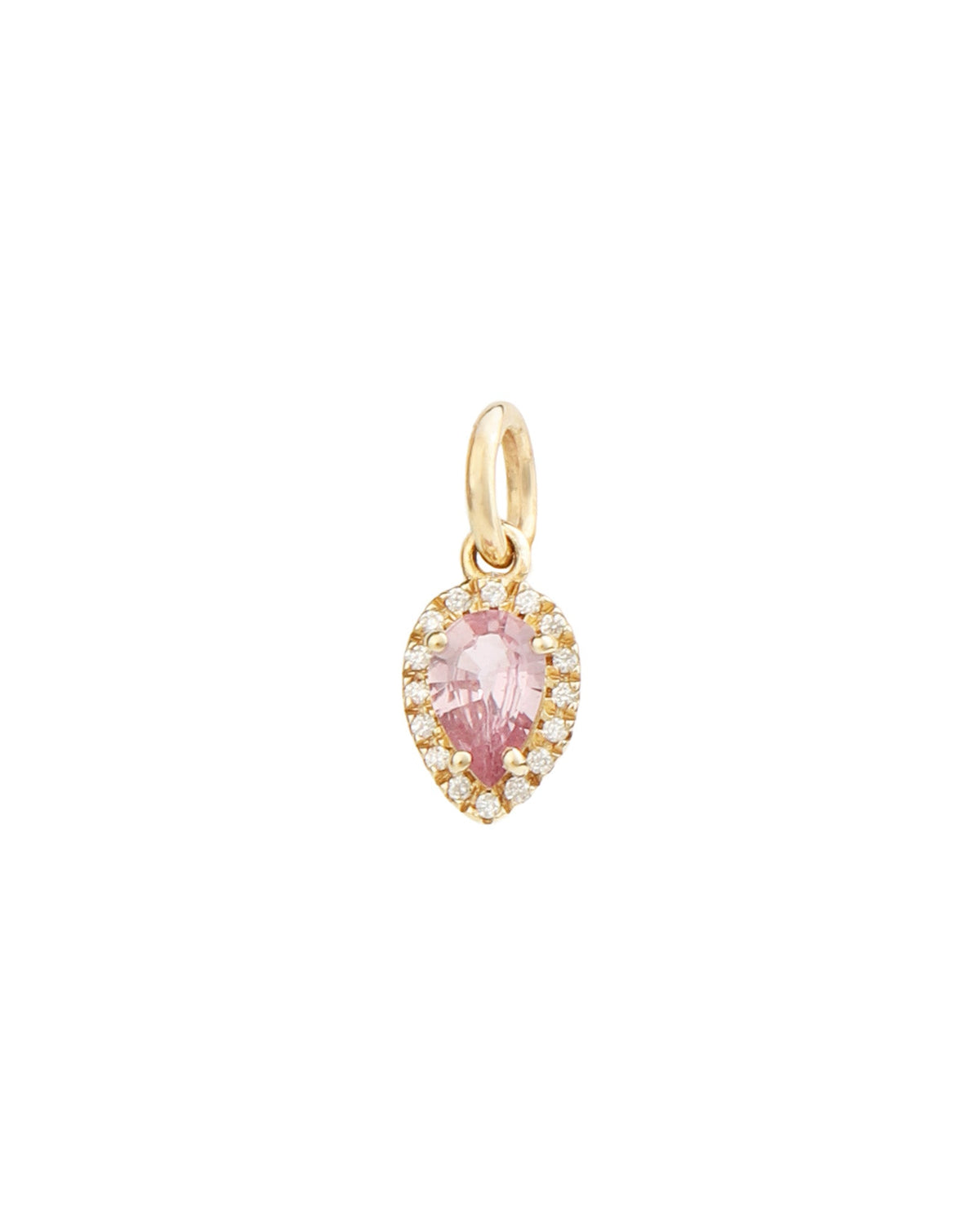 Mini Pink Sapphire Halo Charm