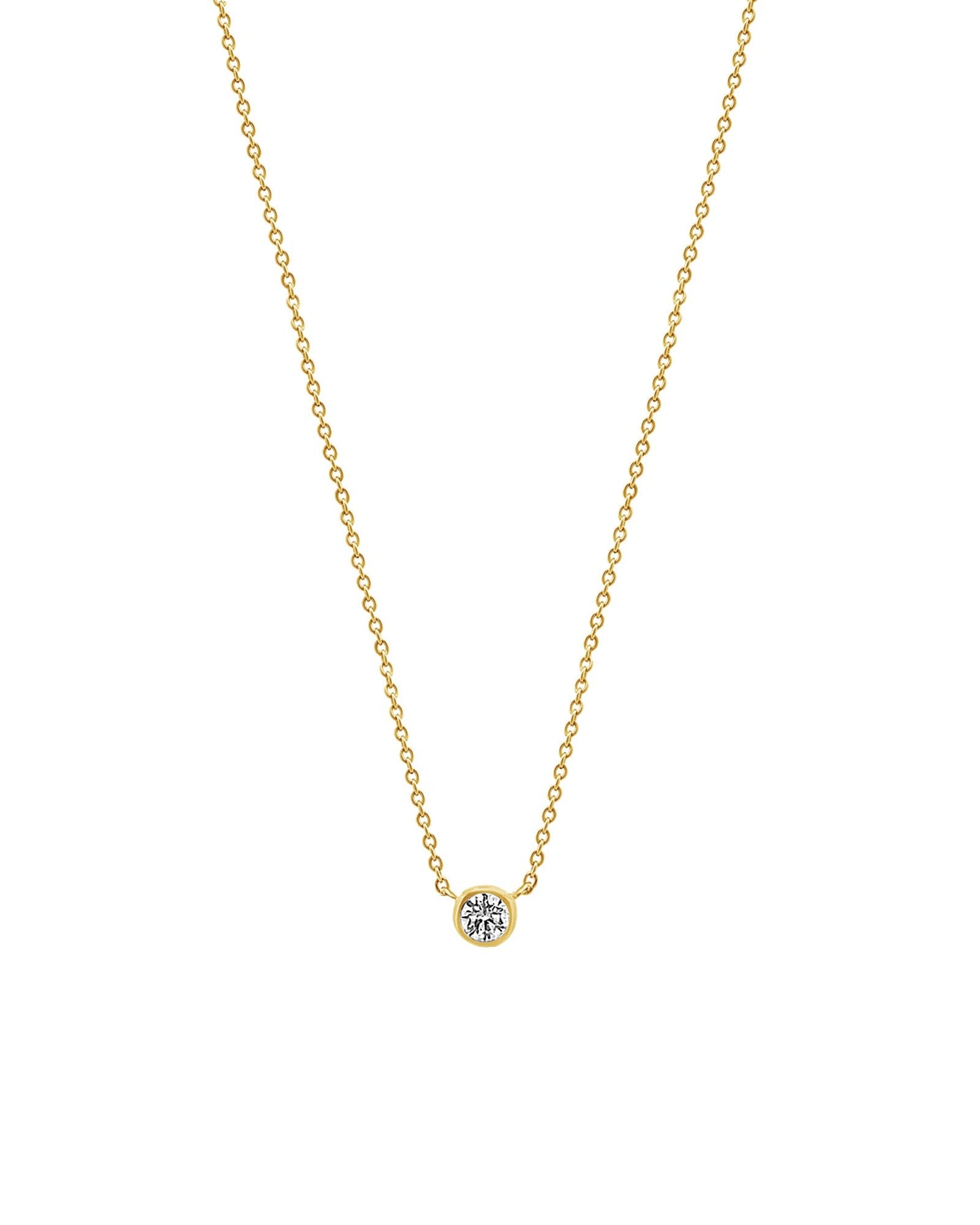 Bezel Diamond Floating Necklace