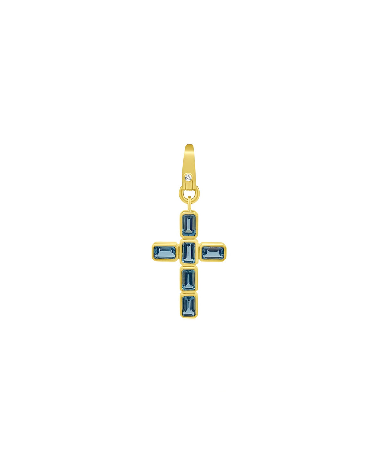 Cross Rectangle Stone Charm