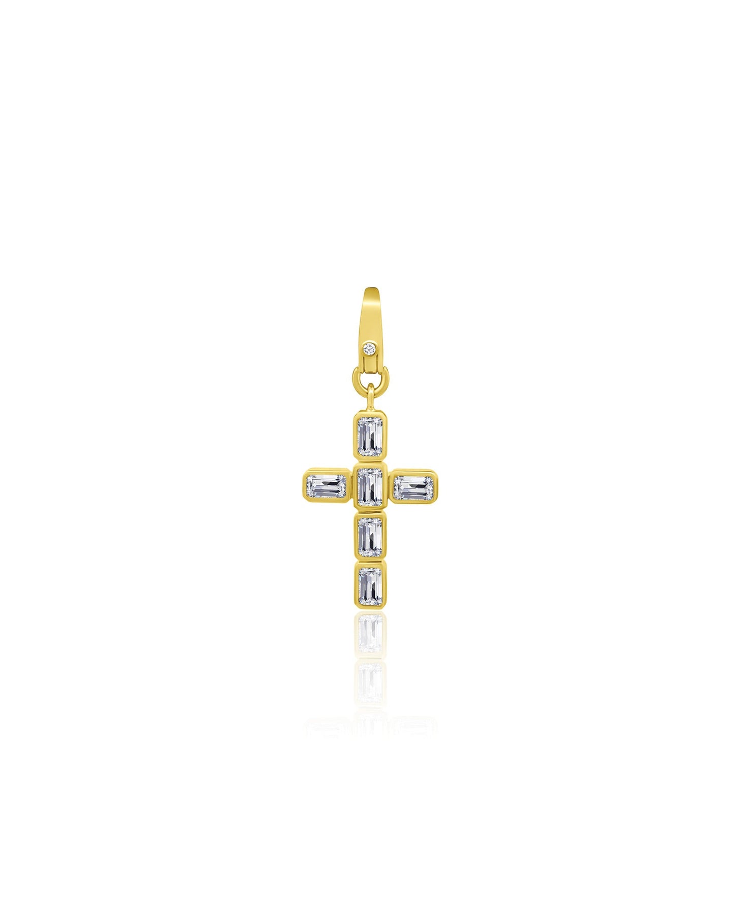 Cross Rectangle Stone Charm